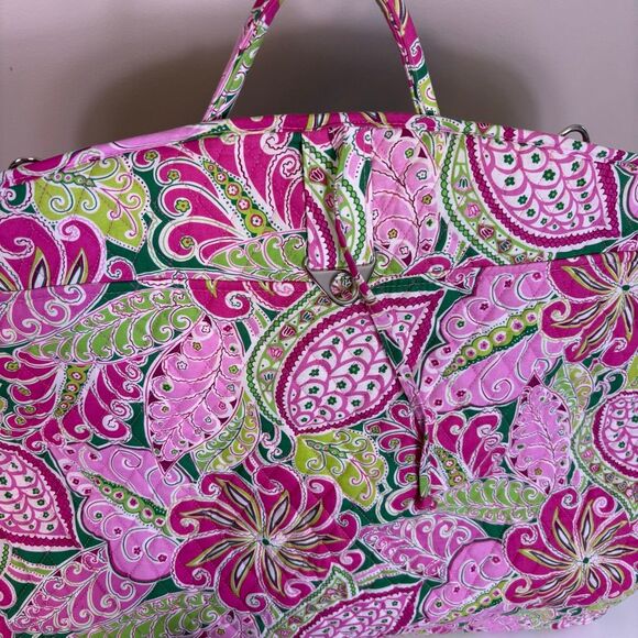 Vera Bradley Pink and Green Patterned Large Quilted Garment Bag - Picture 6 of 11